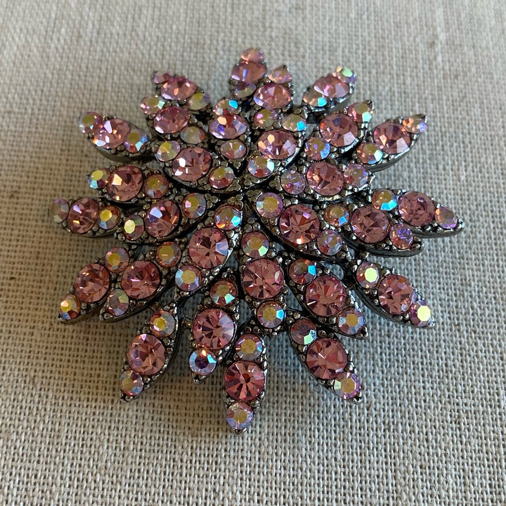 Pink Starburst Brooch Pin
